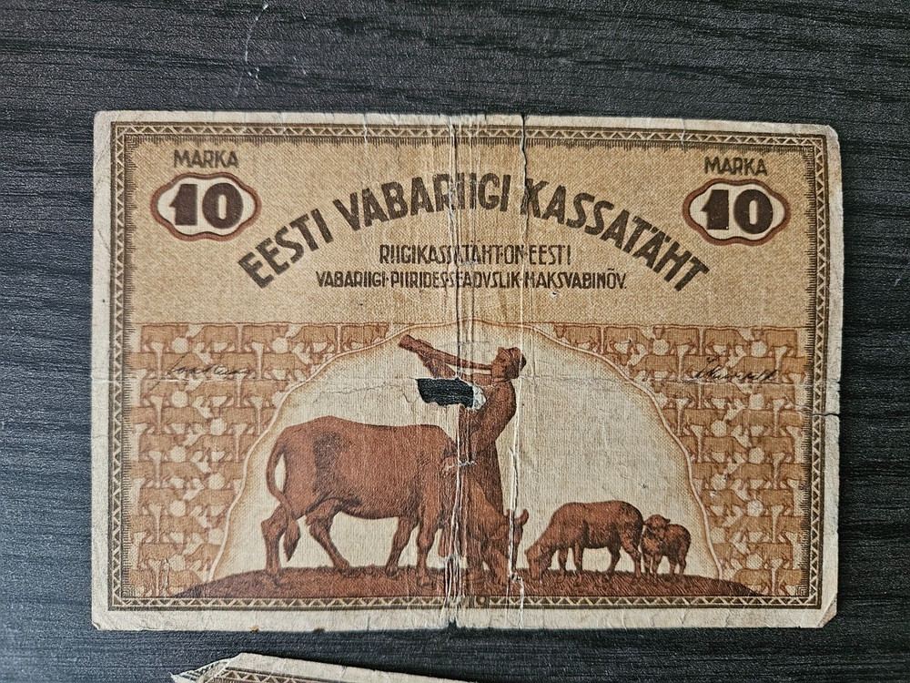 Estonia 10 marka 1919 x 2 banknotes