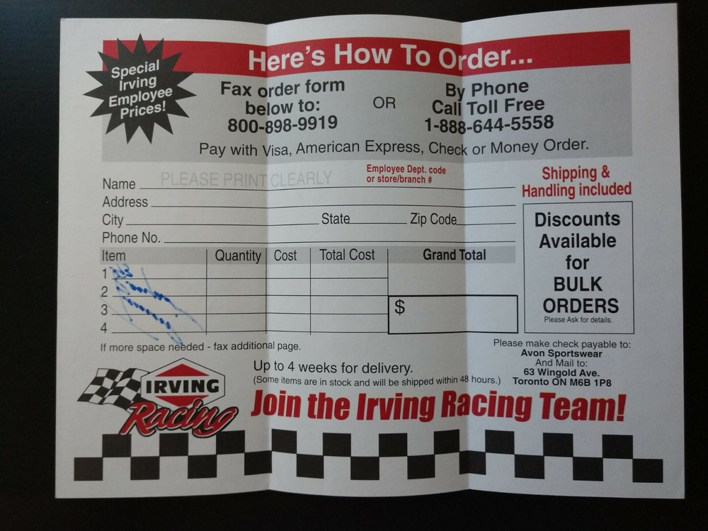 Travis Benjamin AUTOGRAPHED Irving Racing Apparel Program Brochure - Busch North