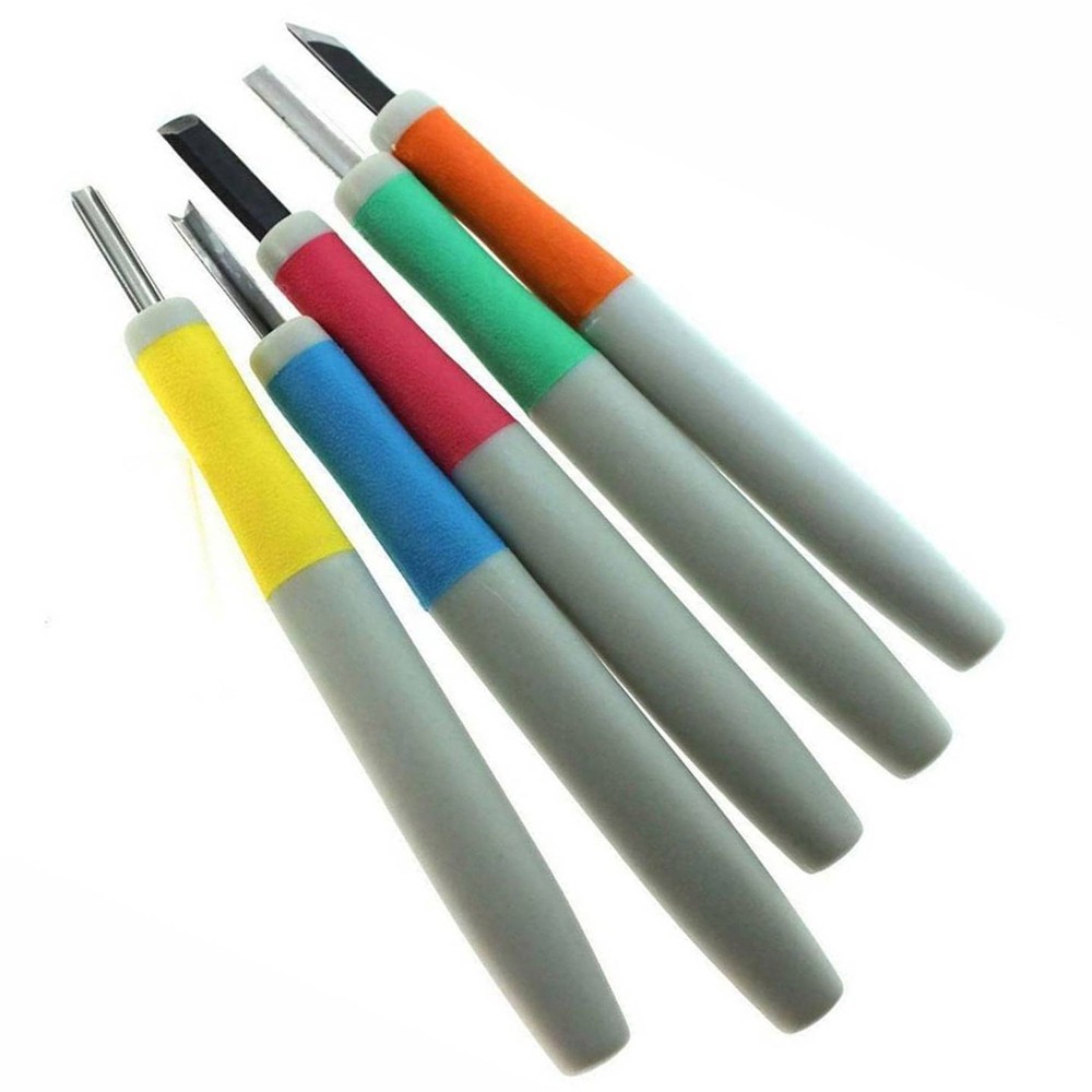 Michihamono 5pc Color Coded Basic Wood Carving Gouges & Chisels Tool Kit