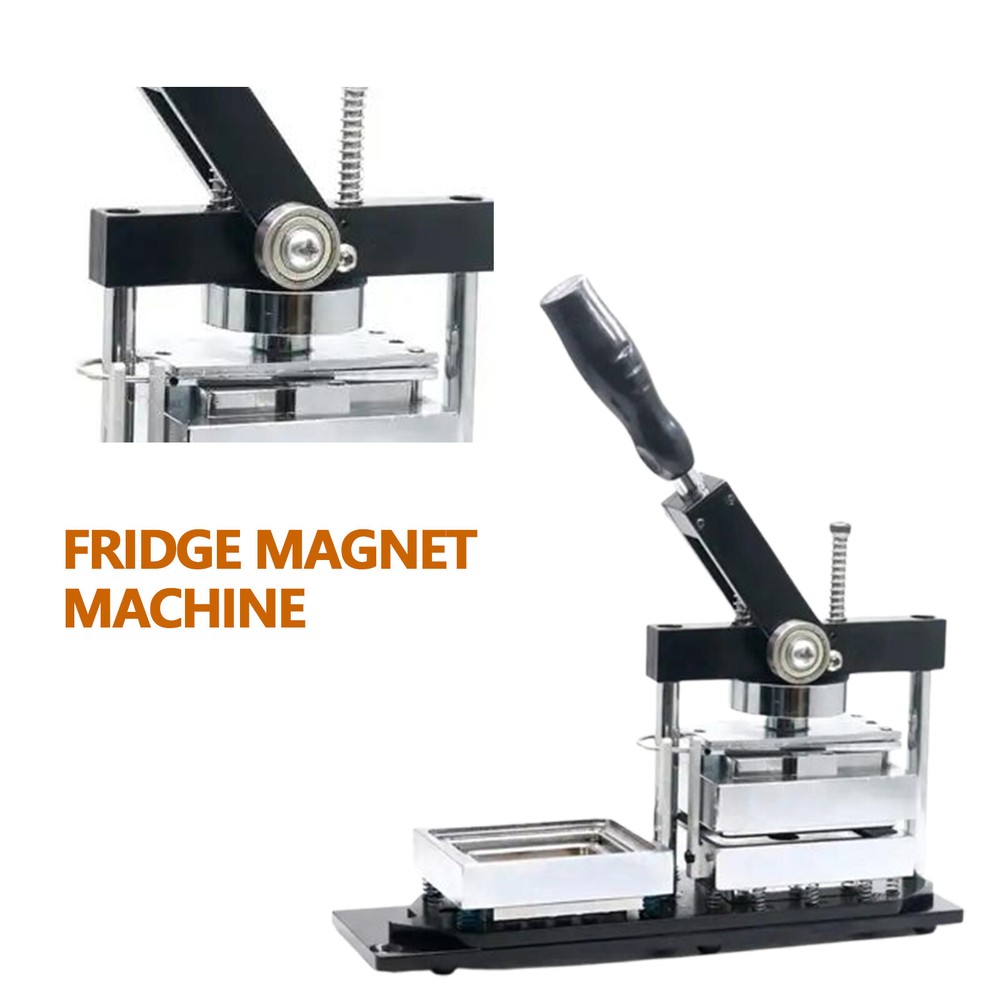 Fridge Magnet Badge Making Machine 80*53mm Rectangle Button Maker Kit W/Cutter