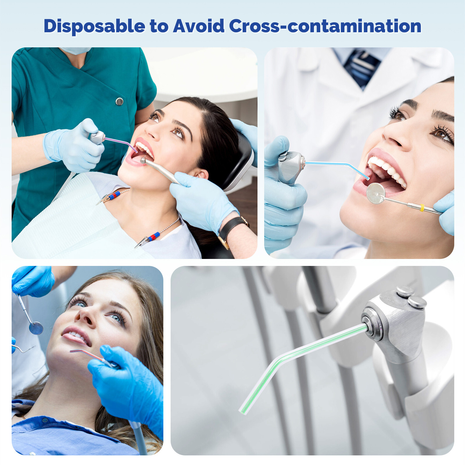 JMU 1000pcs Dental 3-Way Air Water Syringe Tips Disposable Spray Nozzles Tips