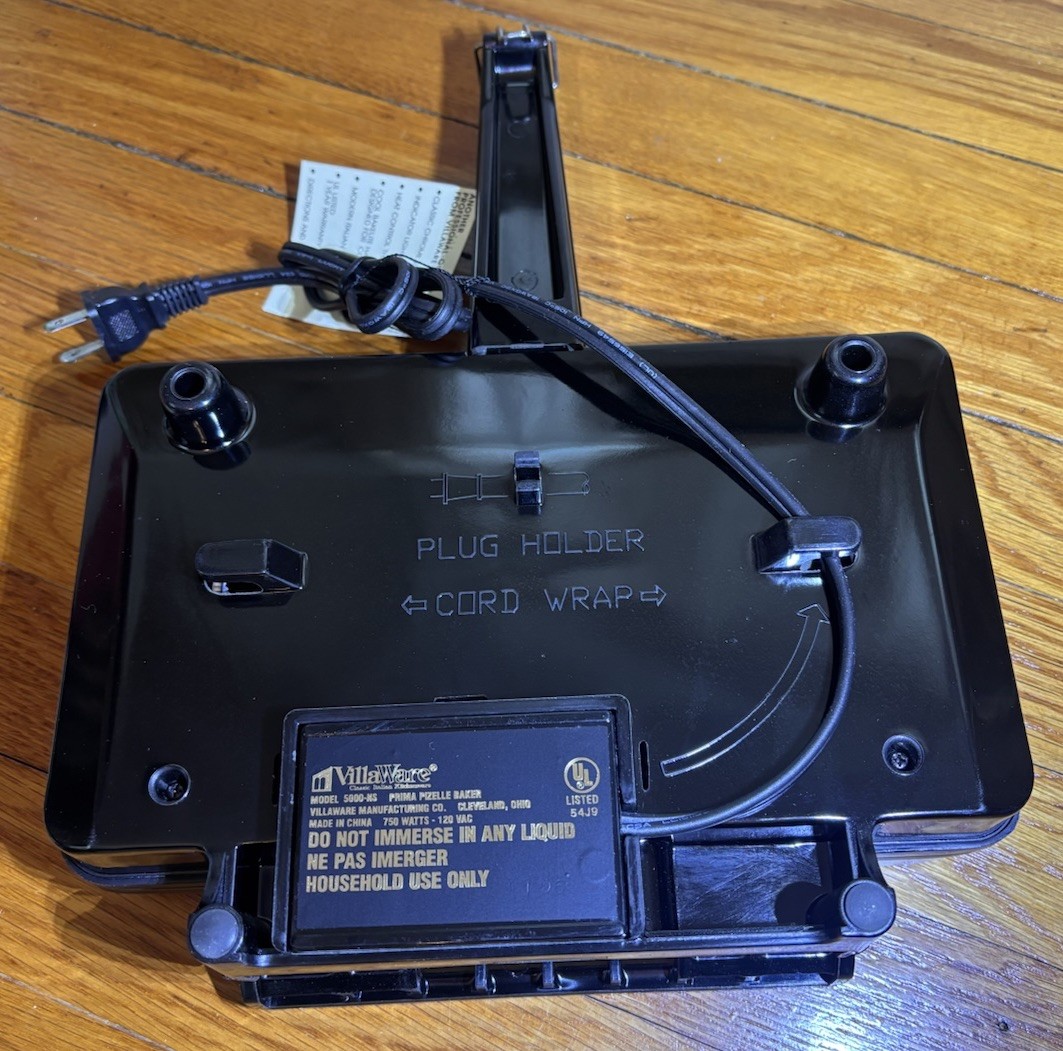 VillaWare Pizzelle Baker Italian Cookie Maker 5000-NS Prima Professional NEW