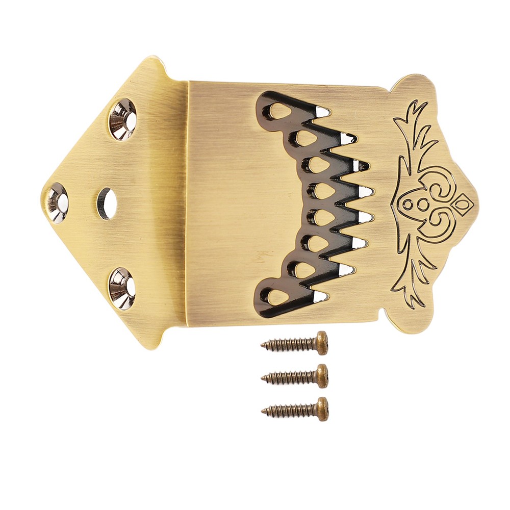 8 String Mandolin Tailpiece Feather Pattern Metal Bronze Color For Mandolin EXEB