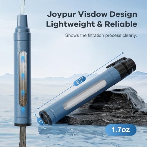 Water Filtration System with Transparent Window,Water Filter strow Blue-4 4PACK