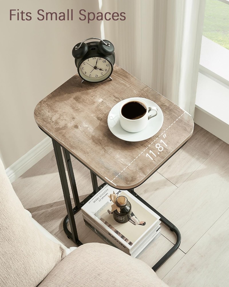 C Shaped End Table 27 Inches High Small Side Table Sofa & Bed Couch Table That