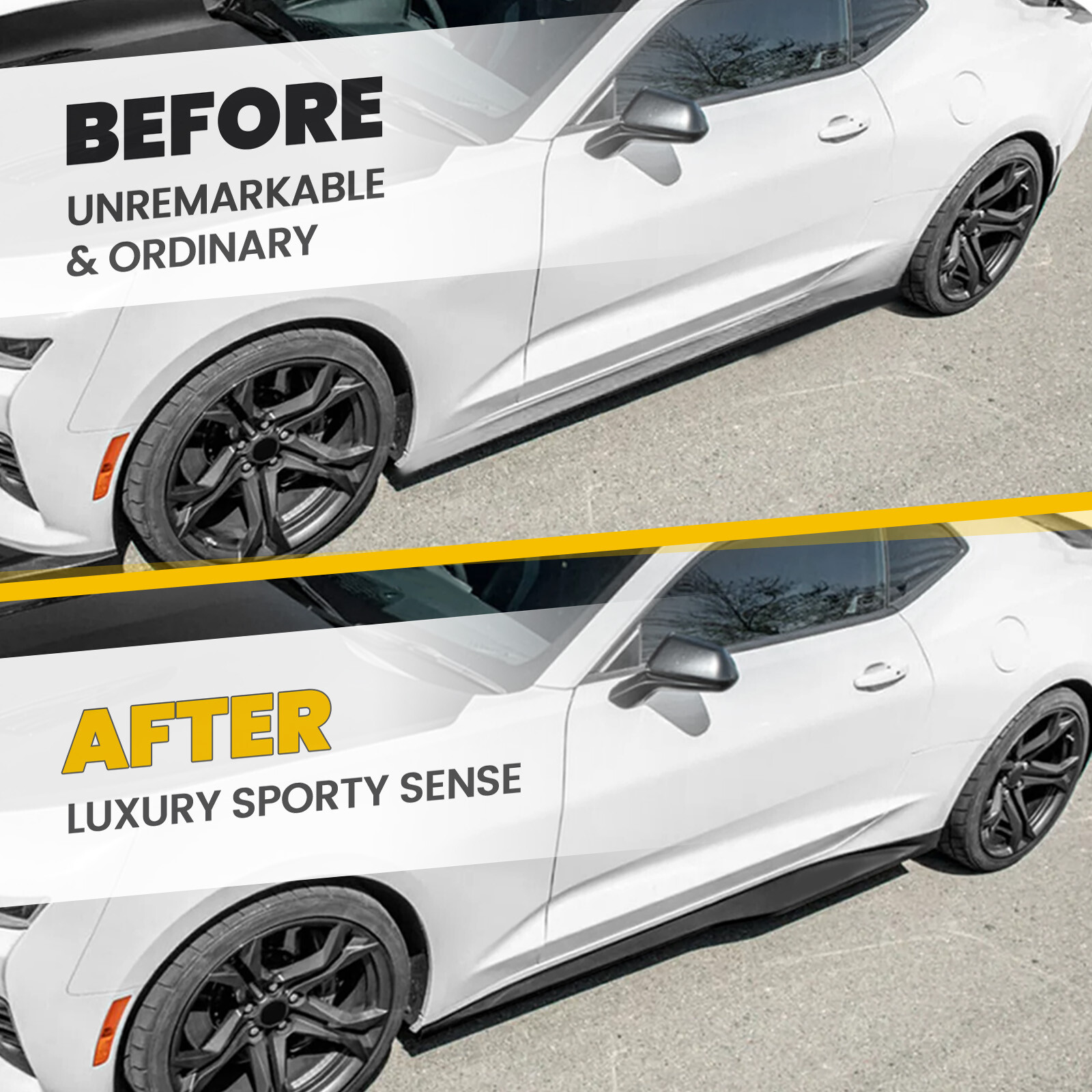 ZL1 Style Side Skirts Extension Rocker Panels For Chevy Camaro RS&SS 2016-2020