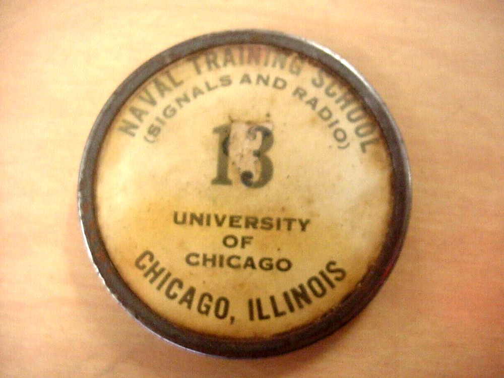 Naval Training School Signals & Radio Badge University Chicago WWII World War 2