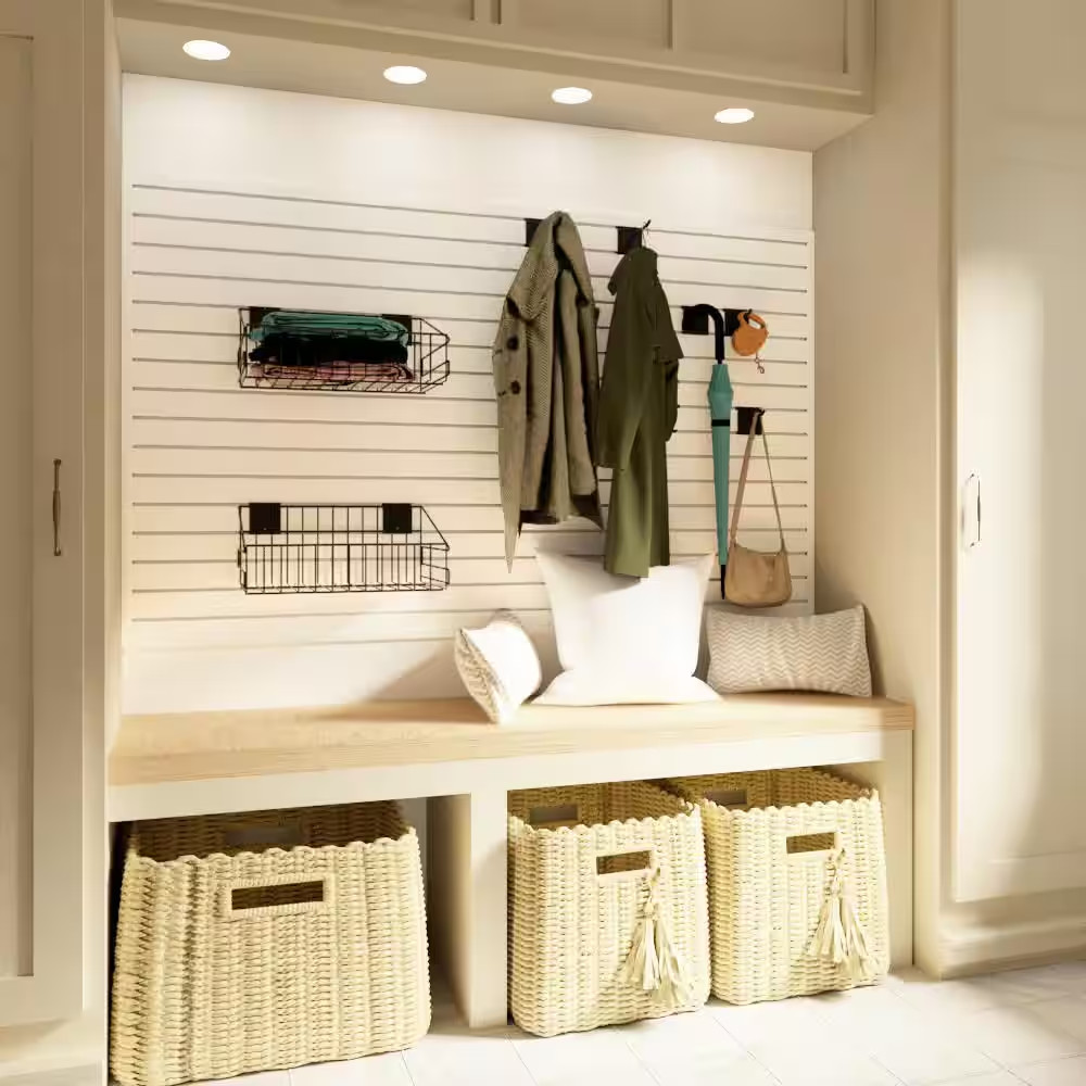 8 Ft. PVC Slatwall Panel White (7-Pack)