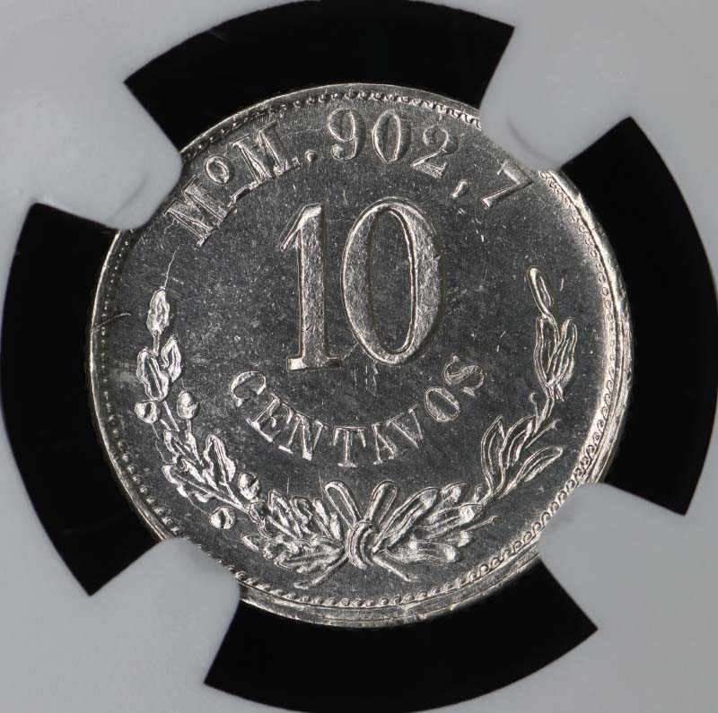 1893MO M MEXICO 10C NGC MS64