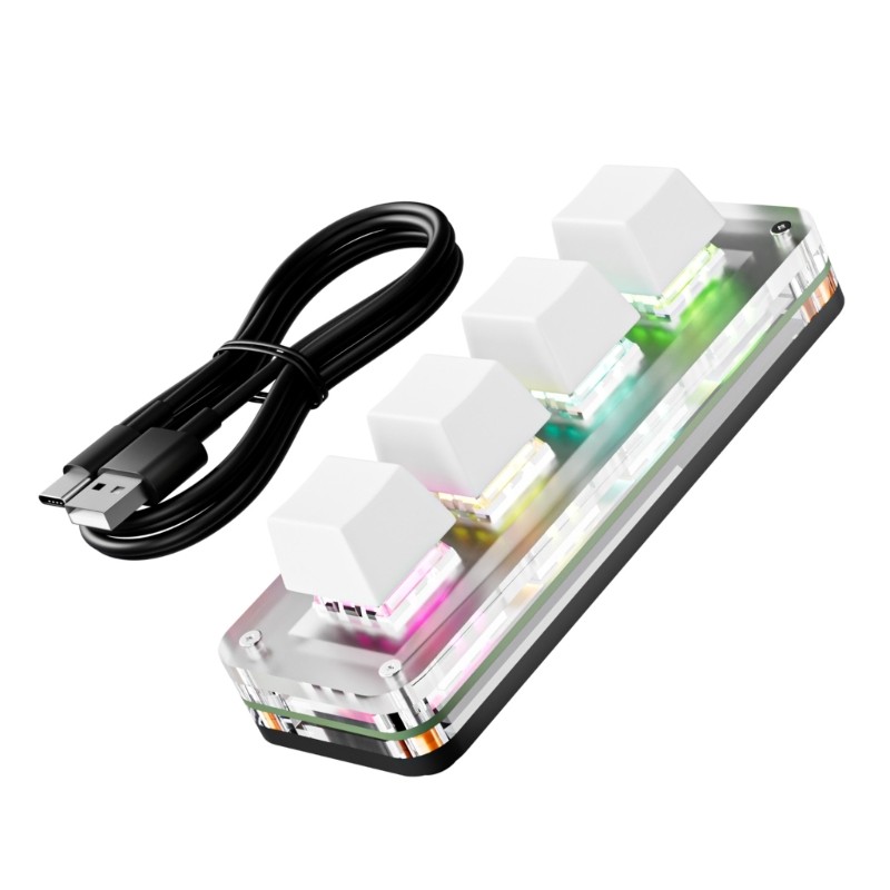 Portable 4 Button Customizable Shortcut Keypad For Multiple Systems Compatiblity