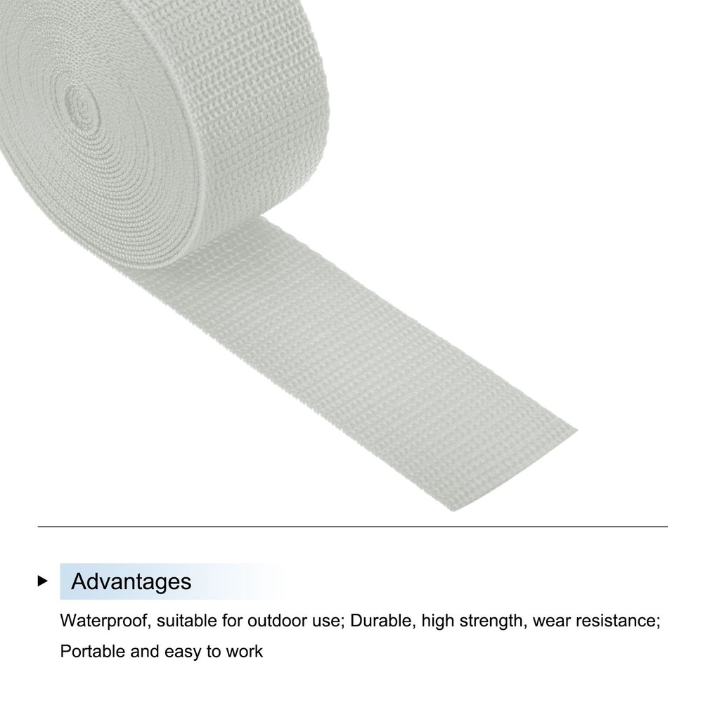 Lightweight Polypropylene Webbing Strap 5cm 5 Yard Pale Grey