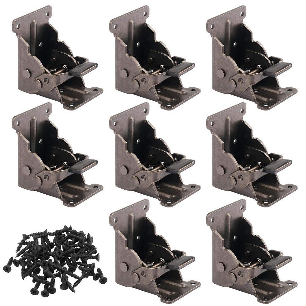 8 Pack Folding Leg Brackets, Folding Table Leg Bracket, Self-Locking Hinge, F...