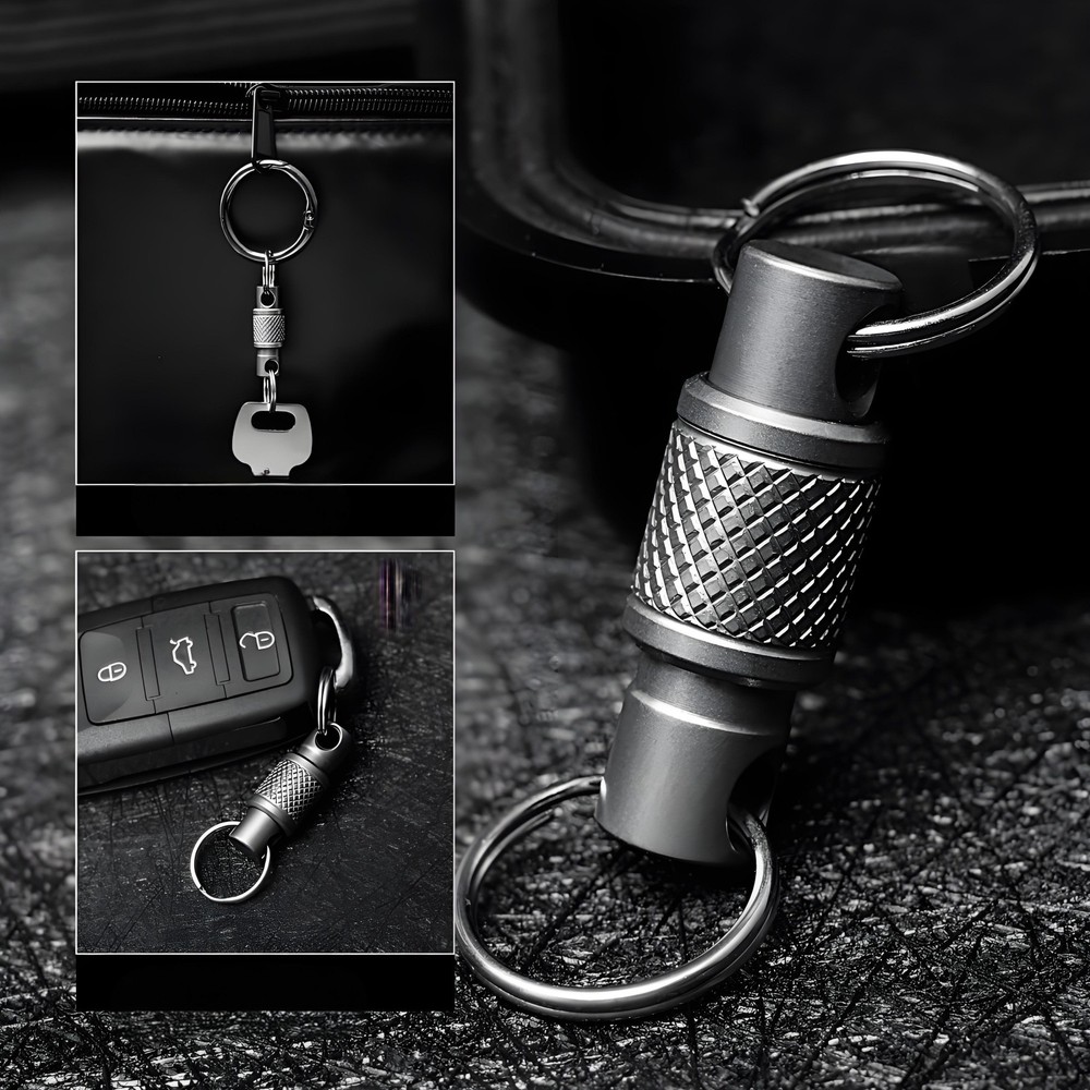 Titanium Alloy Quick Release Keychain Swivel Connector EDC Key Ring Clip