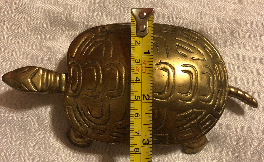 Vintage BRASS TURTLE Ashtray Trinket