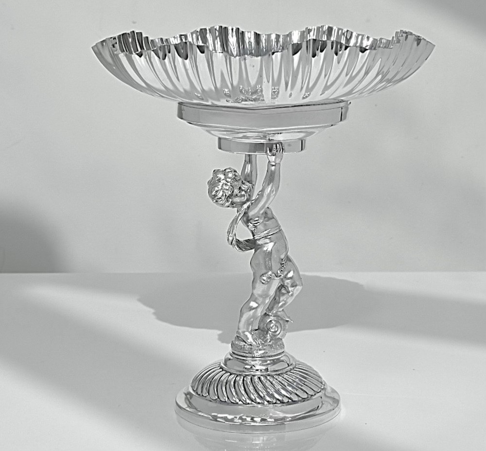WMF Beautiful Silver Plated Cherub Table Fruit Stand Centrepiece,1902-1910