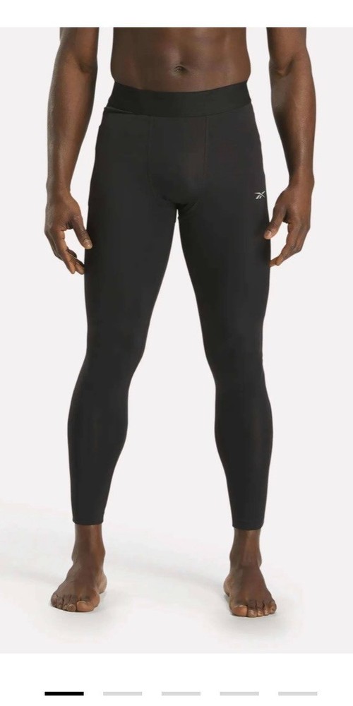 REEBOK MEN'S WORKOUT READY COMPRESSION TIGHTS MEDIUM POLY/ELASTANE