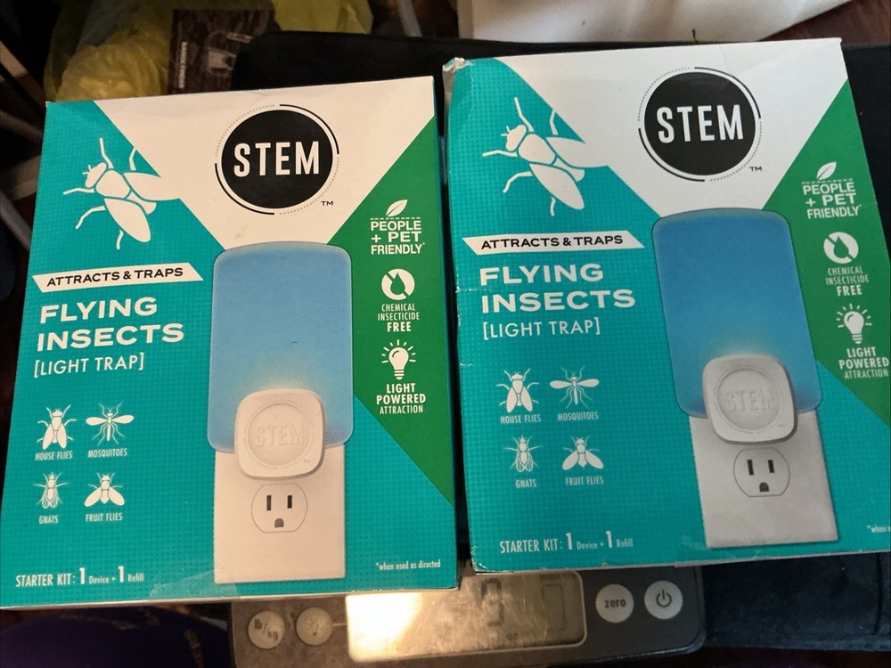 2 STEM Light Trap Flying Insects Starter Kit 1 Device & 1 Refill -