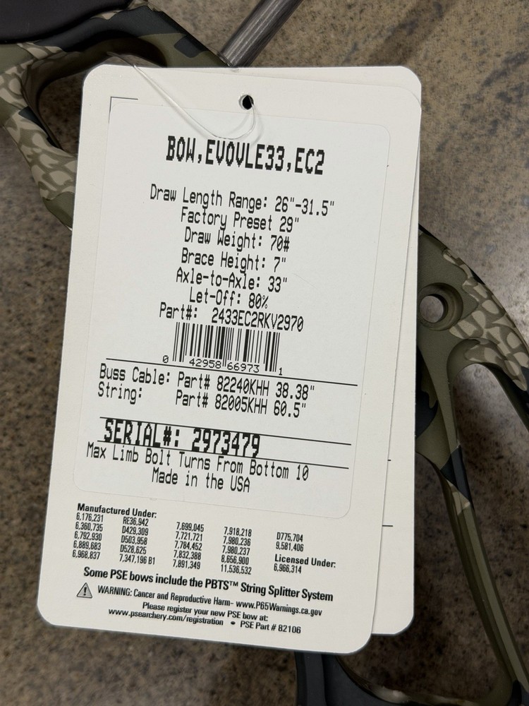 PSE Evolve 33 DS EC2 Cam