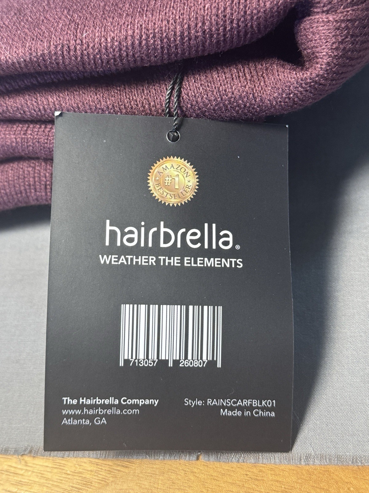 Hairbrella Satin Lined, Waterproof Infinity Rain Scarf - Mulberry/Wine