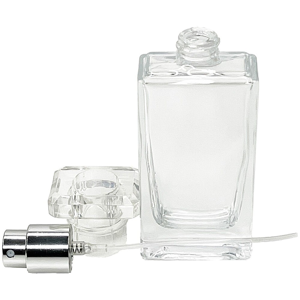 25ml 0.85oz tall T cap empty perfume glass spray bottles silver atomizer