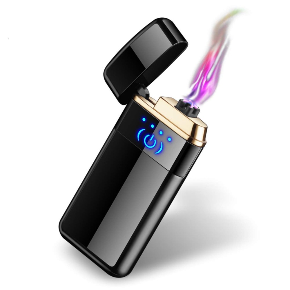 Double Arc Electric Lighter Smart Fingerprint Sensor Lighter Flameless Windpr...