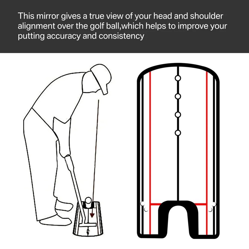 Golf Putting Mirror Training Alignment Aid Swing Trainer Eye Line Practice Tool