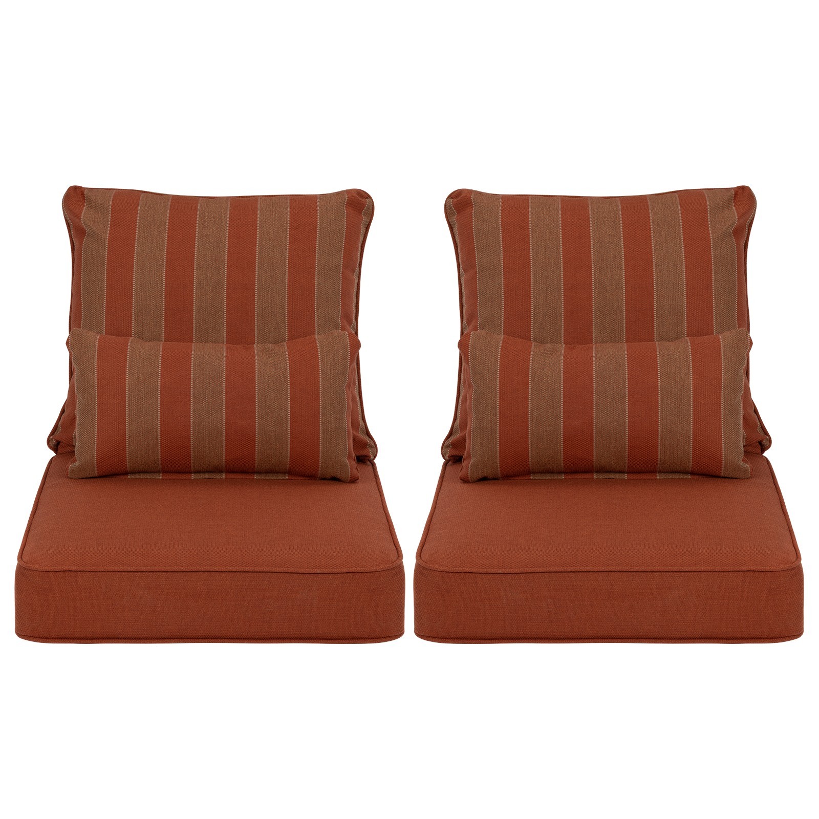 22''x24''x5'' Patio Deep Chair Cushion Set with 2 Pillows Seat Cushions Set of 2