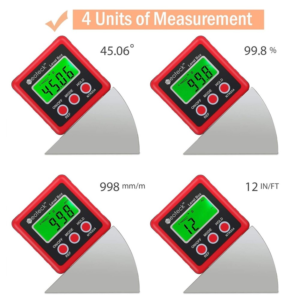 Digital Angle Finder, Backlight LCD Digital Angle Gauge Protractor Inclinomet...