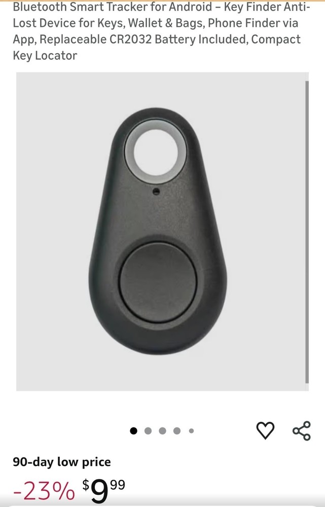 Bluetooth Smart Tracker Tag for Android, Compact Key Finder Anti-Lost Device