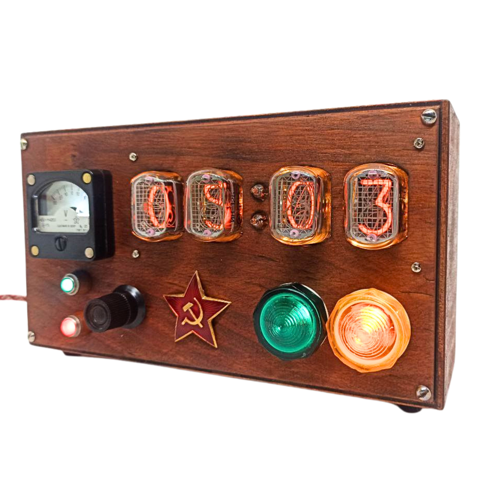 Metro 2033 Game Nixie Tube Table Clock with IN-12 Tubes Steampunk - Apocalypse
