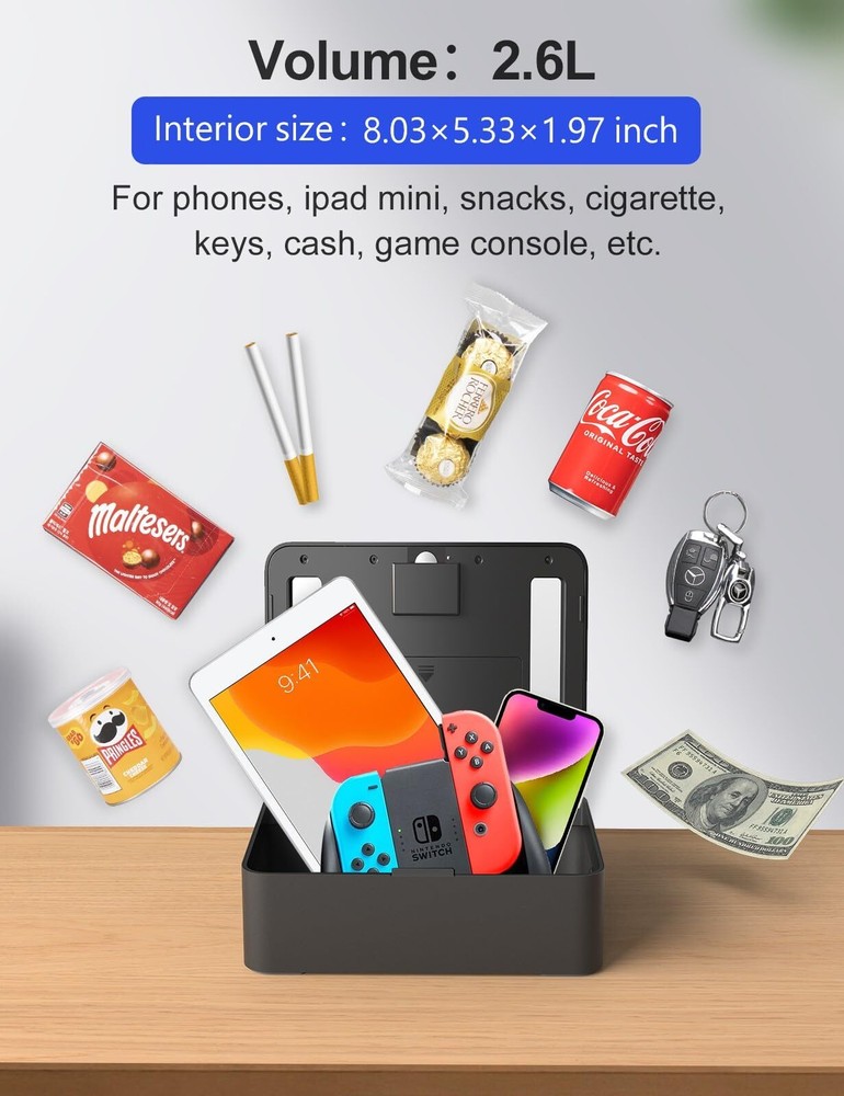 Metal Time Lock Box Phone Timed Locked Box With Timer Electronic Locking Contain