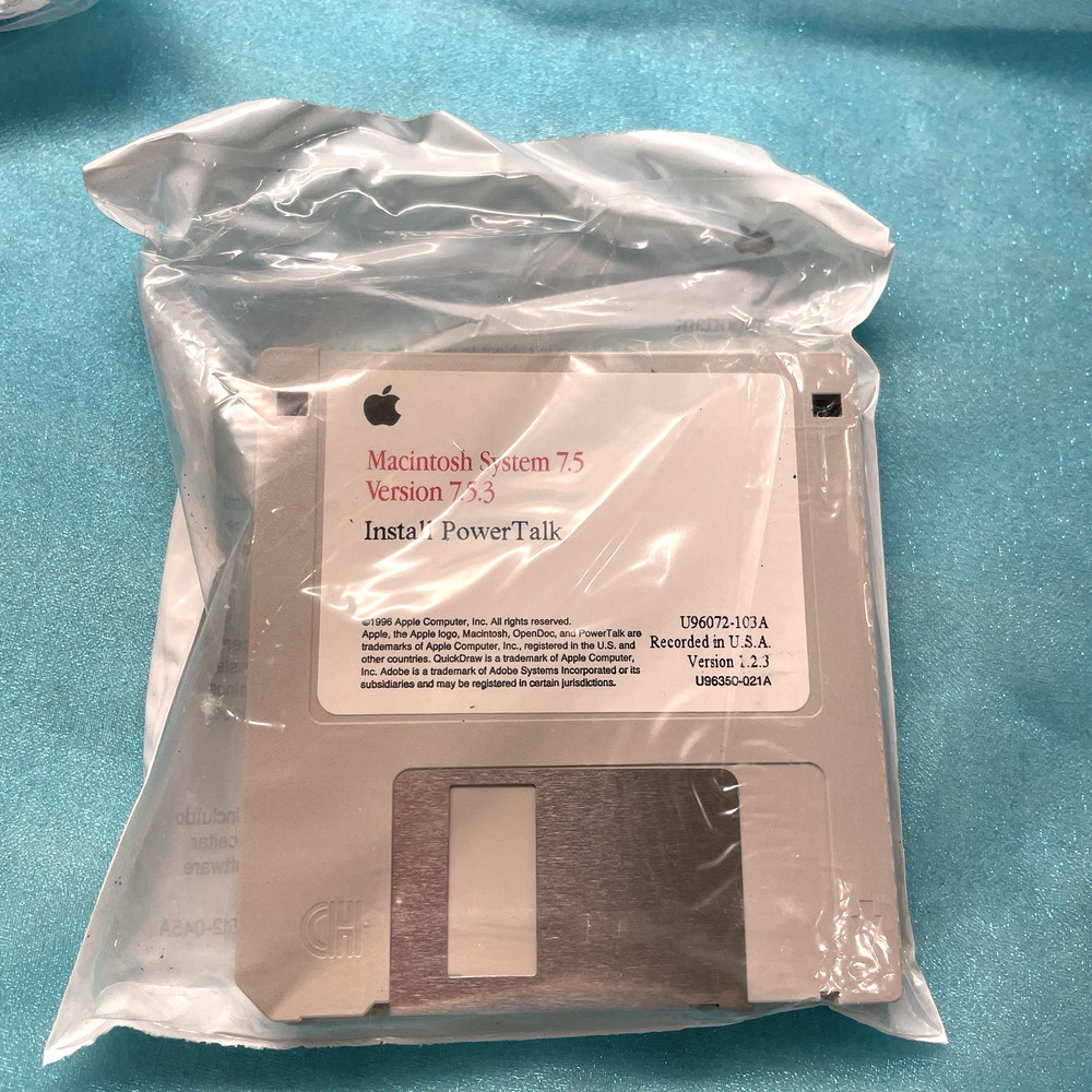 1996 Macintosh System Software 7.5 Version 7.5.3 Floppy Disks 20 Sealed, 20 Used