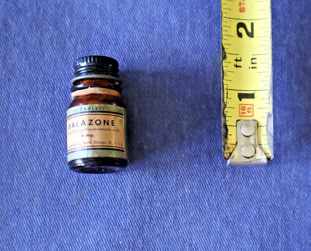 WWII Era Collectible US Halazone Water Purification Tablets for First Aid Kits