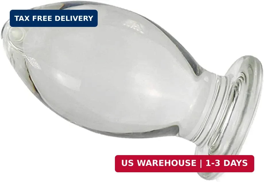 Huge Head Glass Butt Plug, Clear, Extra Large