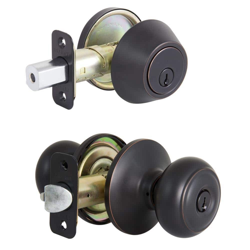 Defiant Hartford Aged Bronze Combo Pack with Double Cylinder Deadbolt
