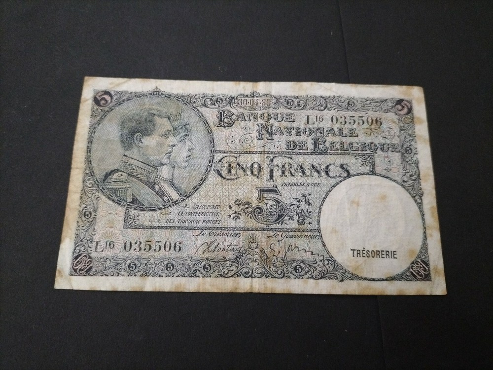 Belgium 5 Francs 1938