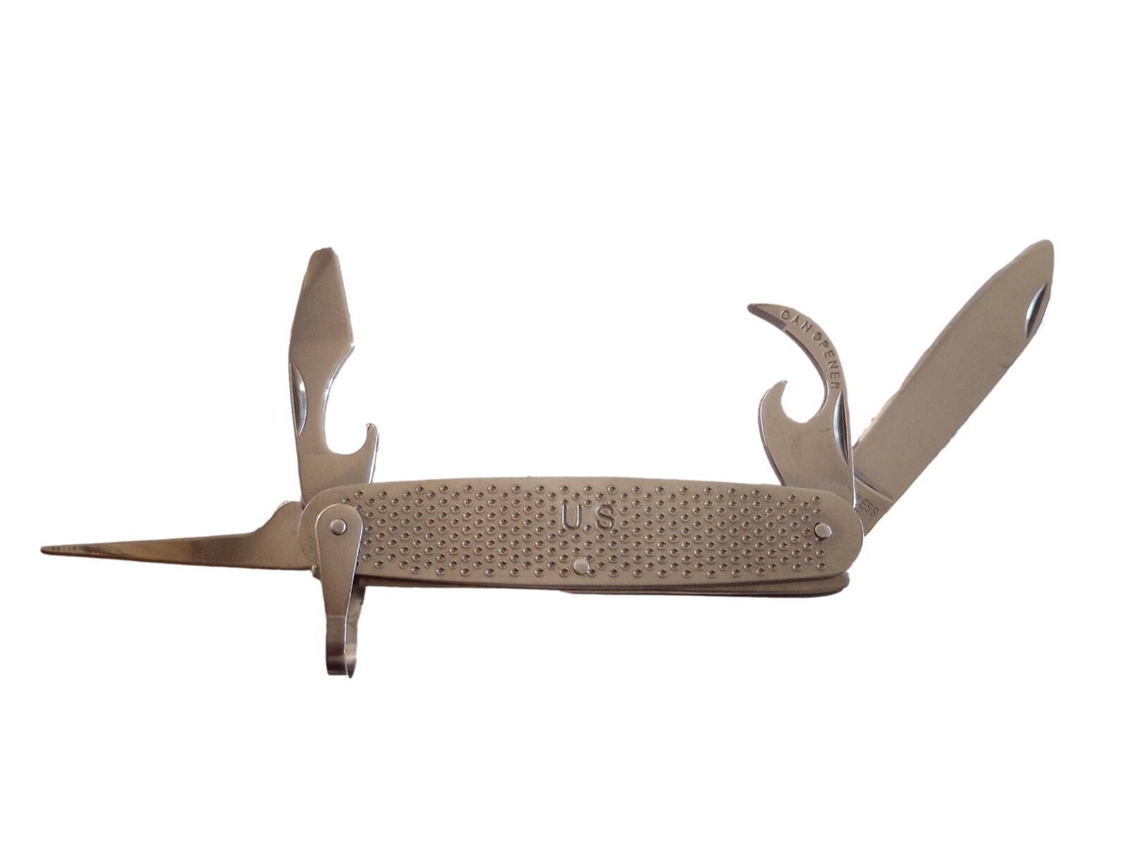 U.S MILITARY ARMY STYLE POCKET KNIFE UTILITY MULTI TOOL 100% STAINLESS STEEL NEW