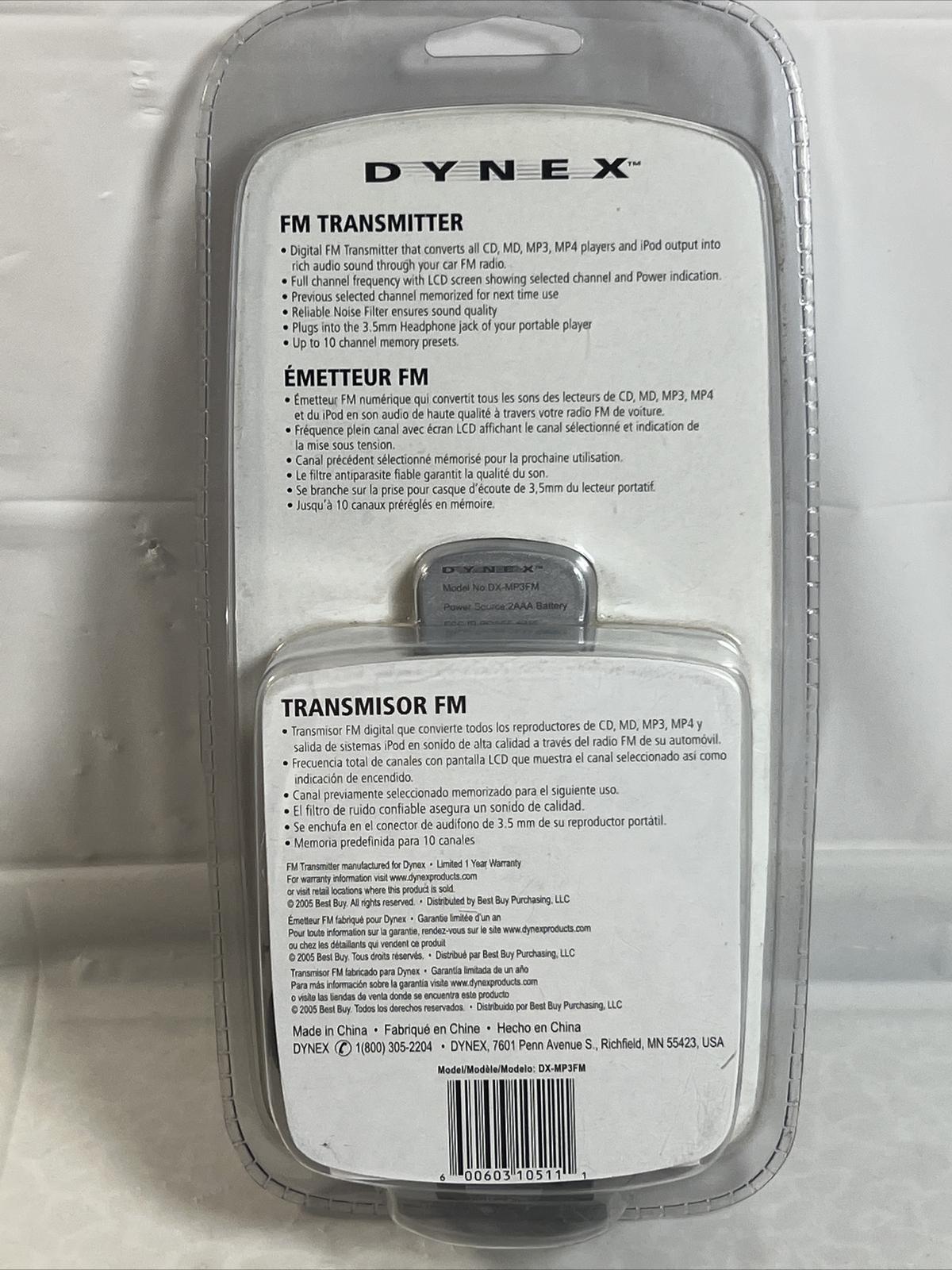 Brand New Dynex DX-MP3FM FM Transmitter Play Music Through Your Car Sealed!