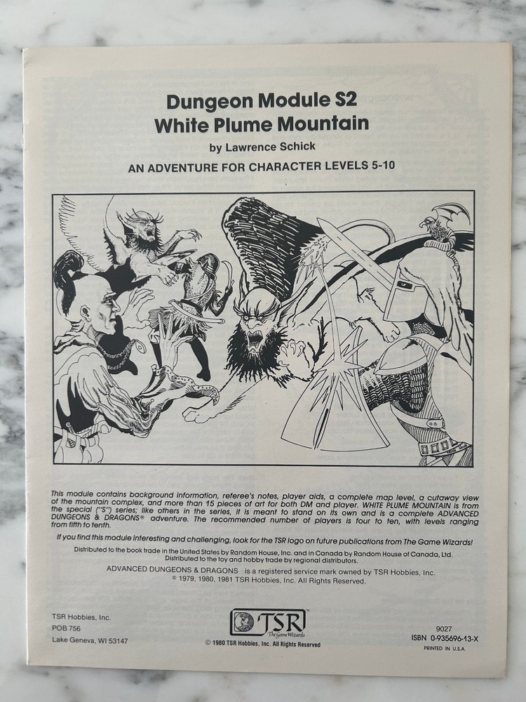White Plume Mountain S2 S-2 AD&D D&D MODULE