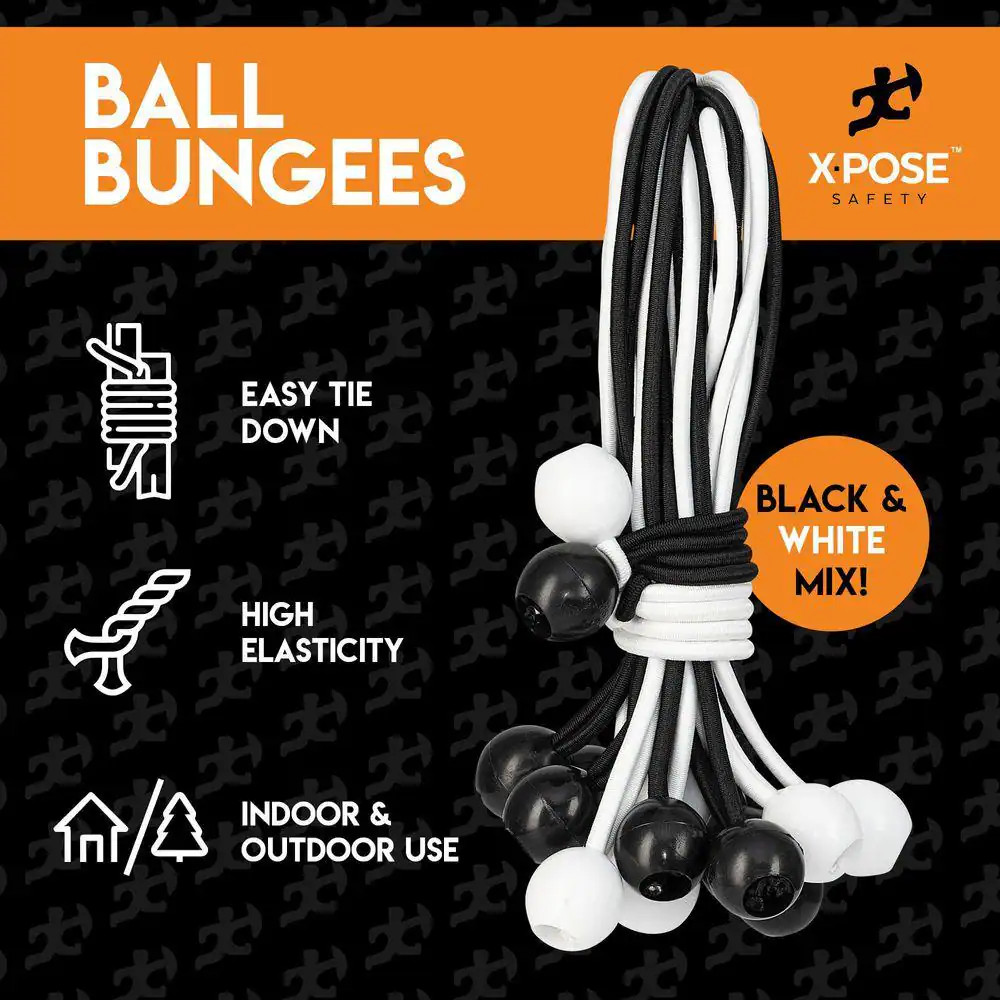 9 In. Ball Bungee - 10 Pack - Assorted