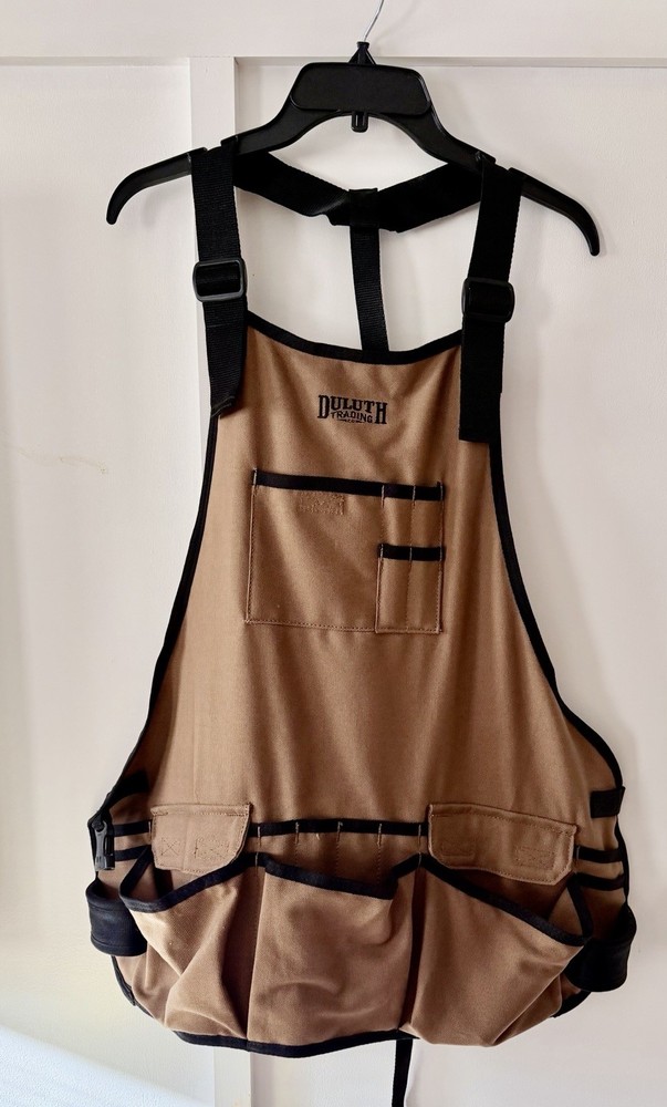 Duluth Trading Co Canvas Apron Bib Hammer Loop Pockets