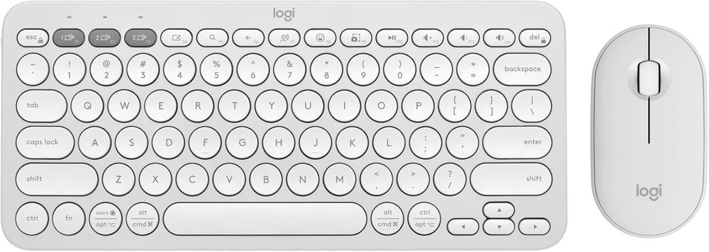 Logitech Pebble 2 Combo Wireless Keyboard/Mouse Bundle - Tonal White