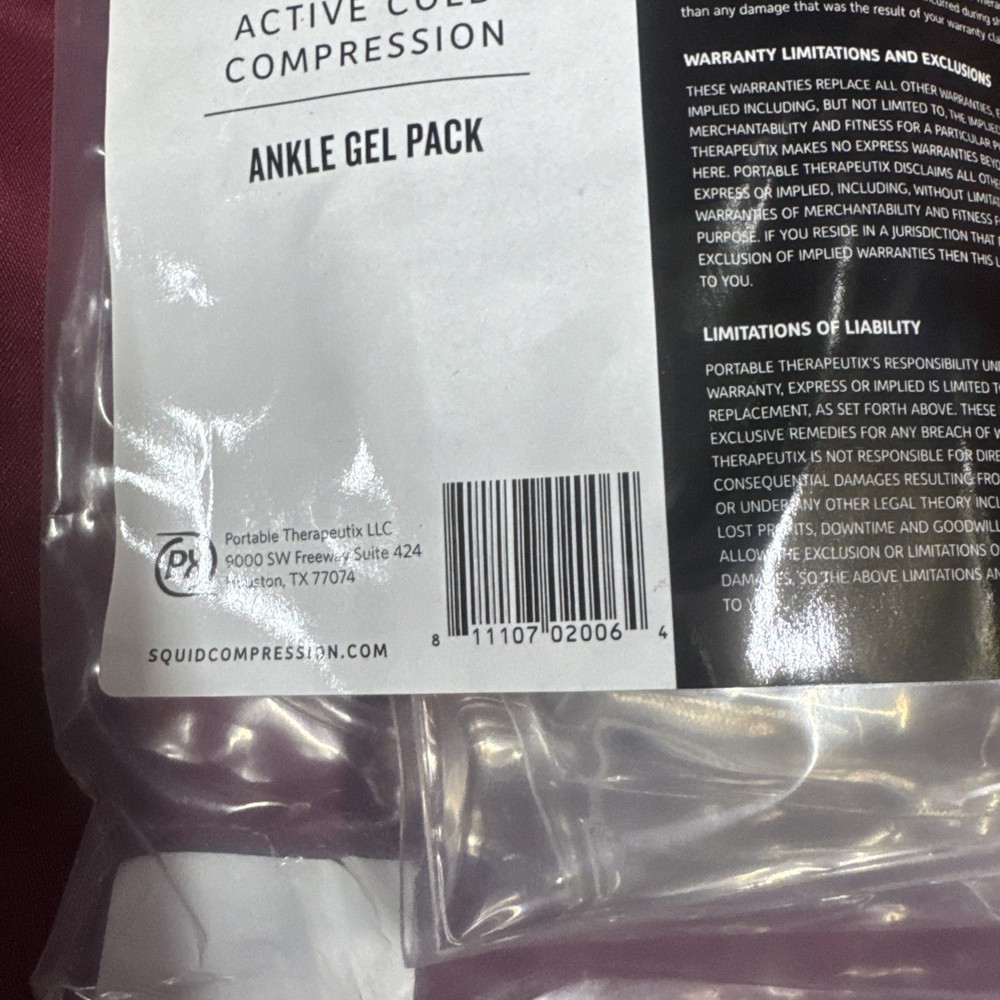 SQUID Ankle GEL PACK Cold Gel Pack Active Cold Compression NEW SEALED FREE SHIPP