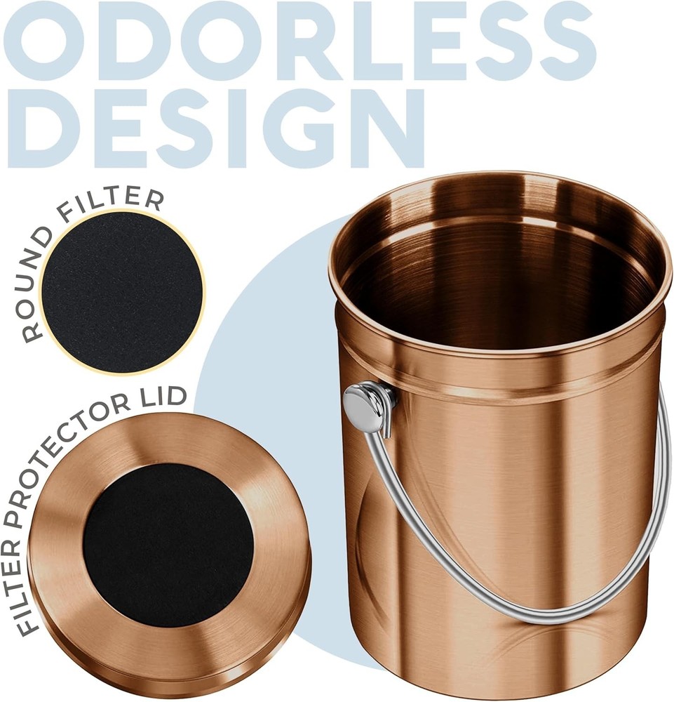 Countertop Compost Bin Kitchen | 1.3 Gallon | Odorless Composting Bin with Ca...