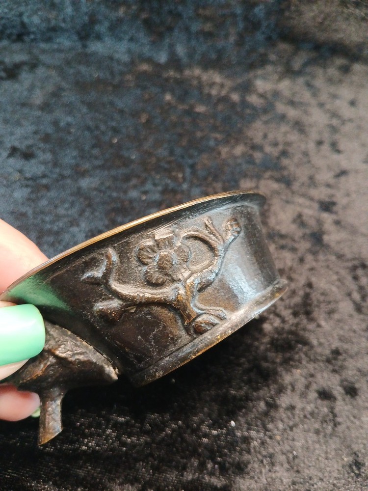 Incense Burner Brass With Stone Handle