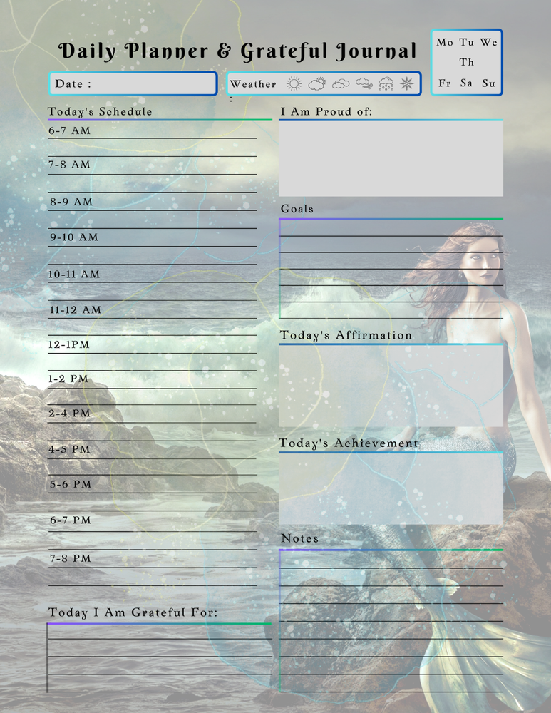 Mythological Creatures Planner & Grateful Themed Journal