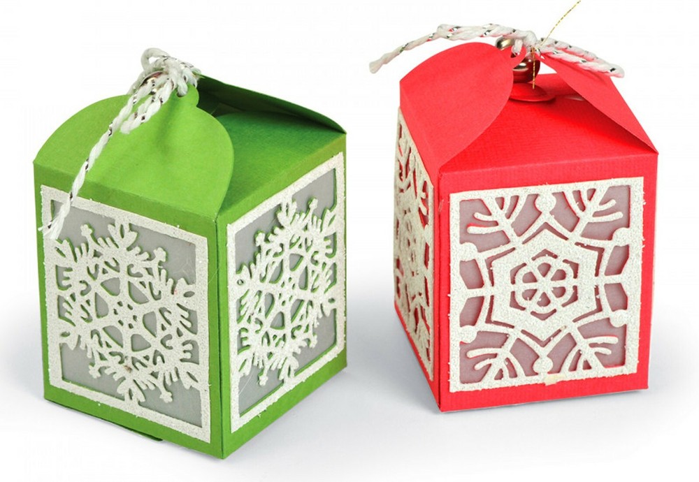 New, Retired Sizzix Thinlits Snowflake Favor Box 4pc #663610 Retail $19.99
