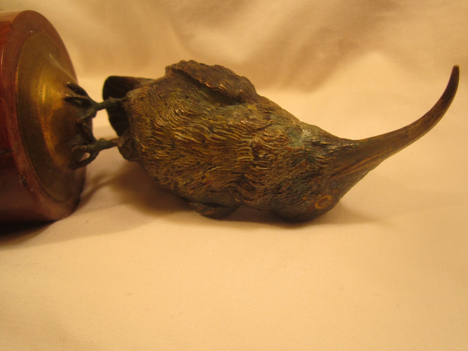Antique Austrian cold painted bronze Kingfisher bird on marble base