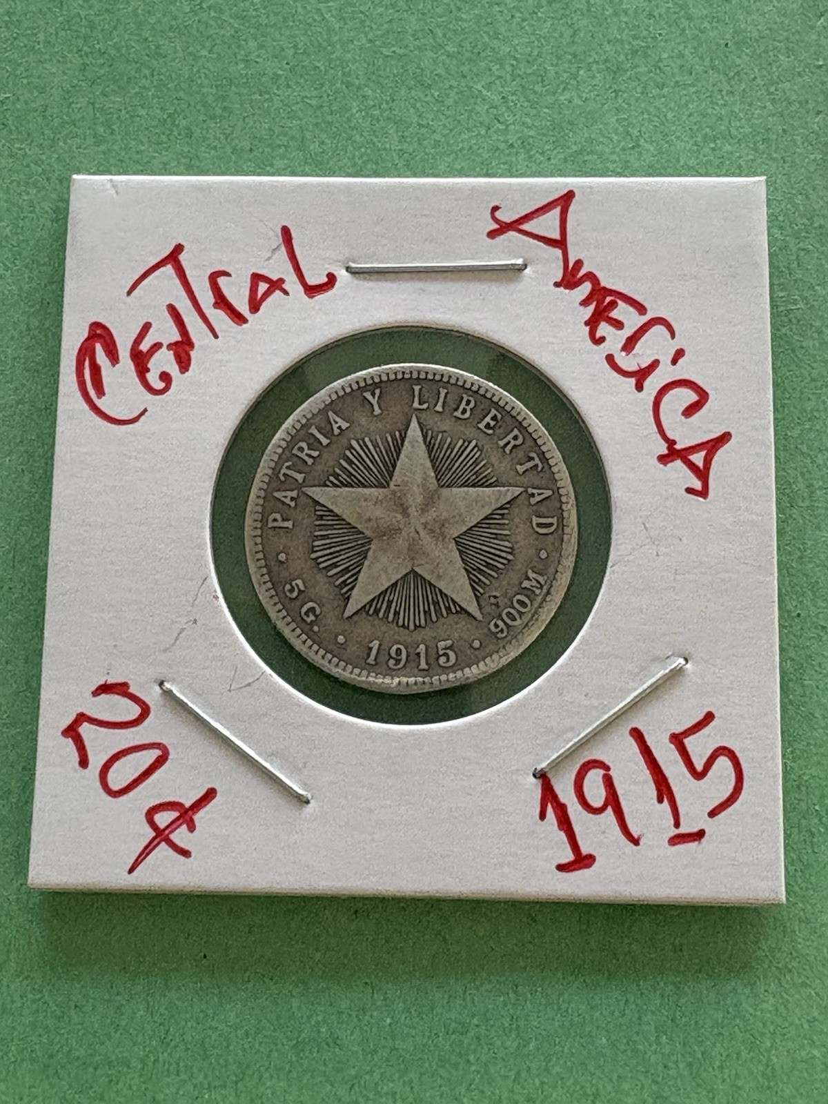 L@@K CENTRAL AMERICAN COINS LOT 1915 3 DIFFERENTS 10c 20c 40c PRETTYS Silver