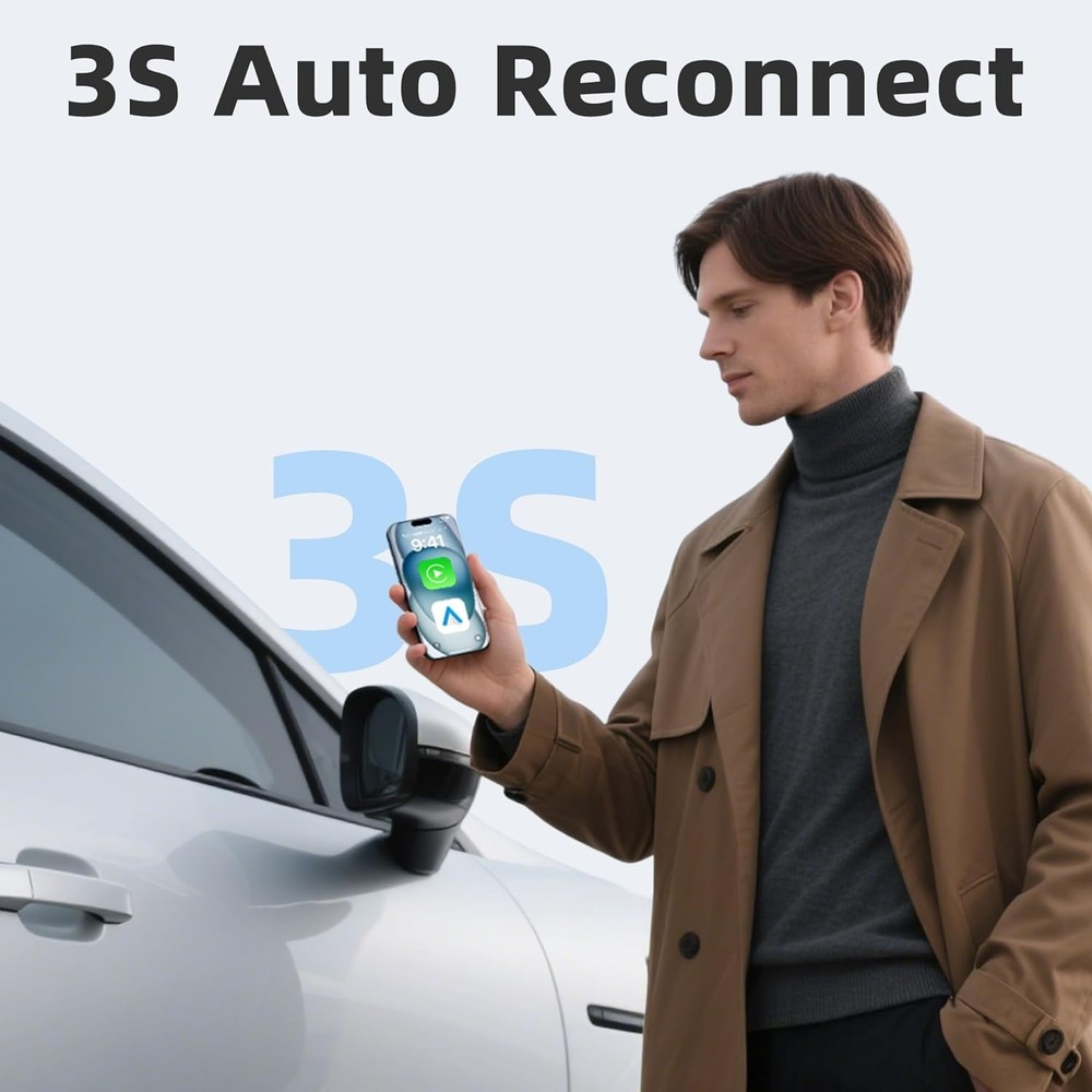 Android Auto Wireless Adapter Carplay - 2 in 1 Wireless Android Auto Car Adapter